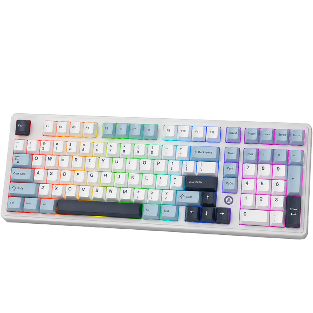 Teclado AJAZZ X NACODEX AK980 MAX BLUE/WHITE/BLUE | Magnetic Grain Switch, Inglés, Single Mode (USB)