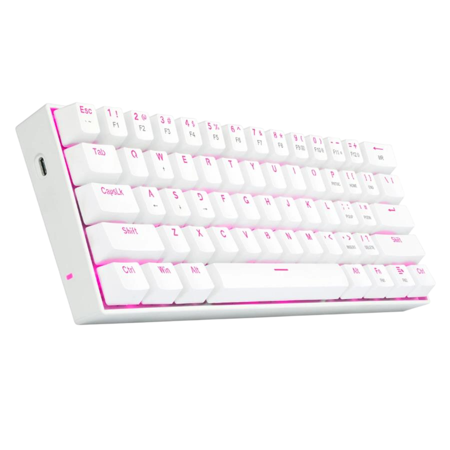 Teclado REDRAGON DRAGONBORN SINGLE COLOR WHITE K630 | Brown Switch, Inglés, Single Mode (USB)