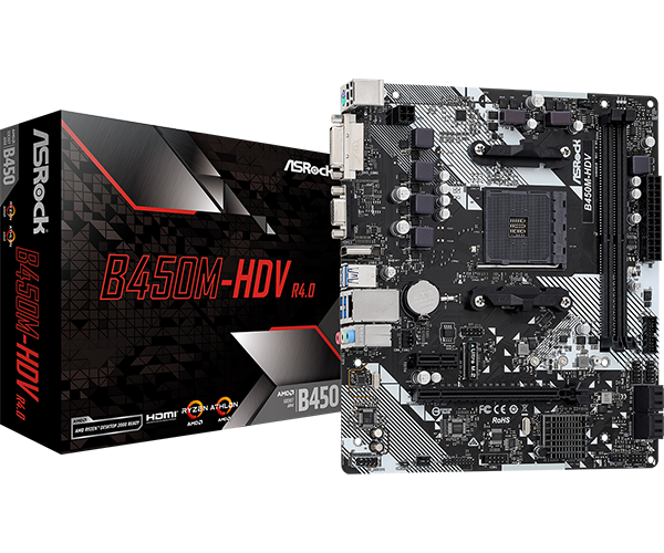 Placa Base ASROCK B450M-HDV R4.0 | M-ATX, AM4, DDR4