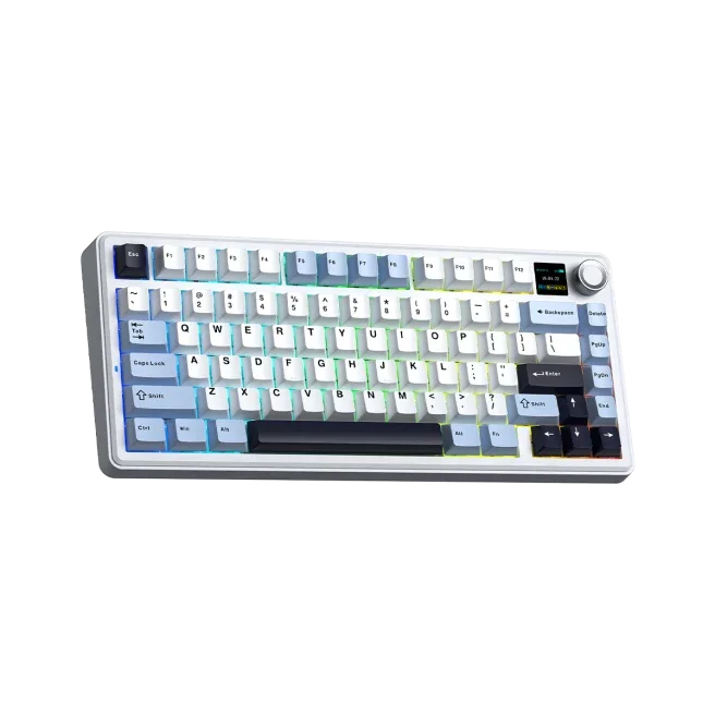 Teclado AULA F75 MAX White/Blue/Dark Purple | Reaper Switch, Trimode (2.4G + BT+ USB)