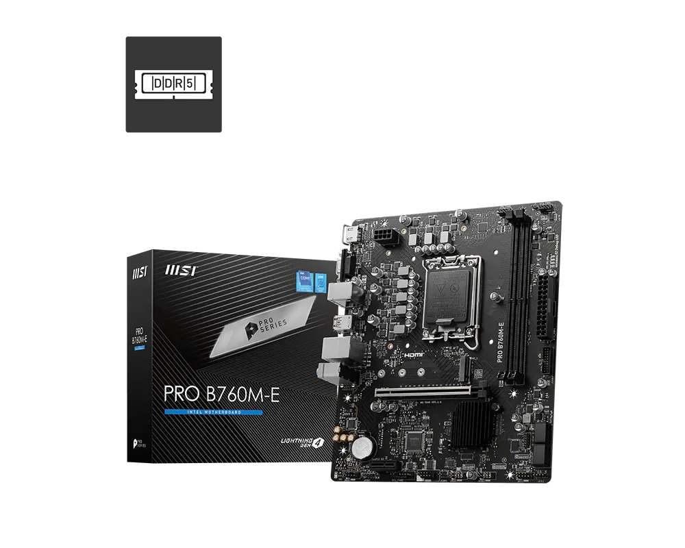 Placa Base MSI PRO B760M-E DDR5 | M-ATX, LGA1700, DDR5