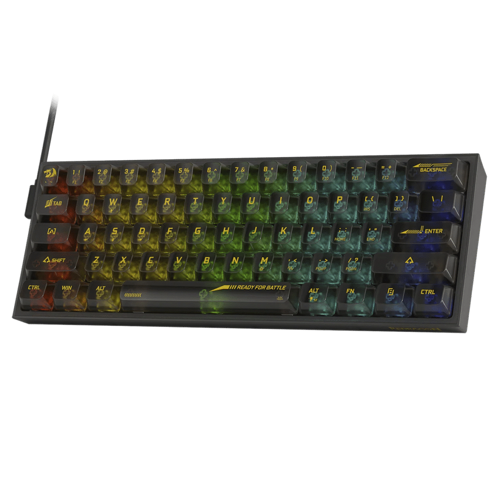 Teclado REDRAGON FIZZ RGB  K617 | Crystal Switch, Inglés, Single Mode (USB)