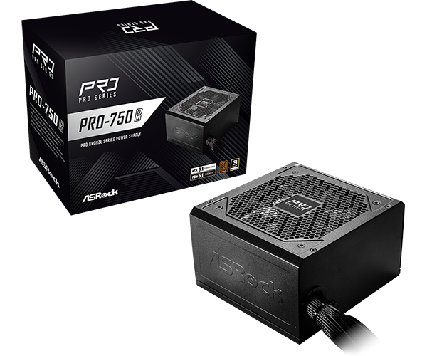 Fuente Real ASROCK PRO-750B PRO SERIES | 80+ BRONCE, ATX3.1 & PCIe5.1.