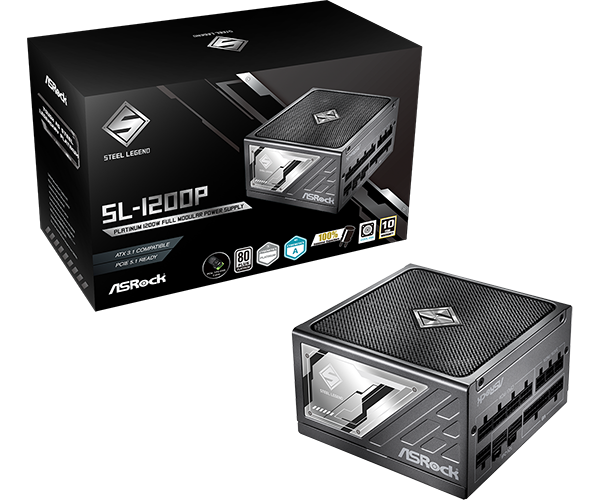 FUENTE DE PODER ASROCK SL-1200P Steel Legend 1200 W PLATINUM 1200W FULL MODULAR ATX3.1 & PCIe5.1