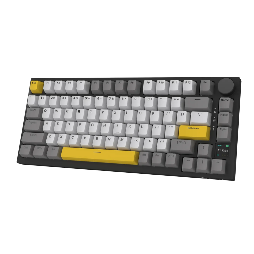 Teclado AJAZZ X NACODEX AK820 PRO BLACK/GREY/YELLOW | Flying Fish Switch, Inglés, Tri-Mode (USB/2.4G/BT)
