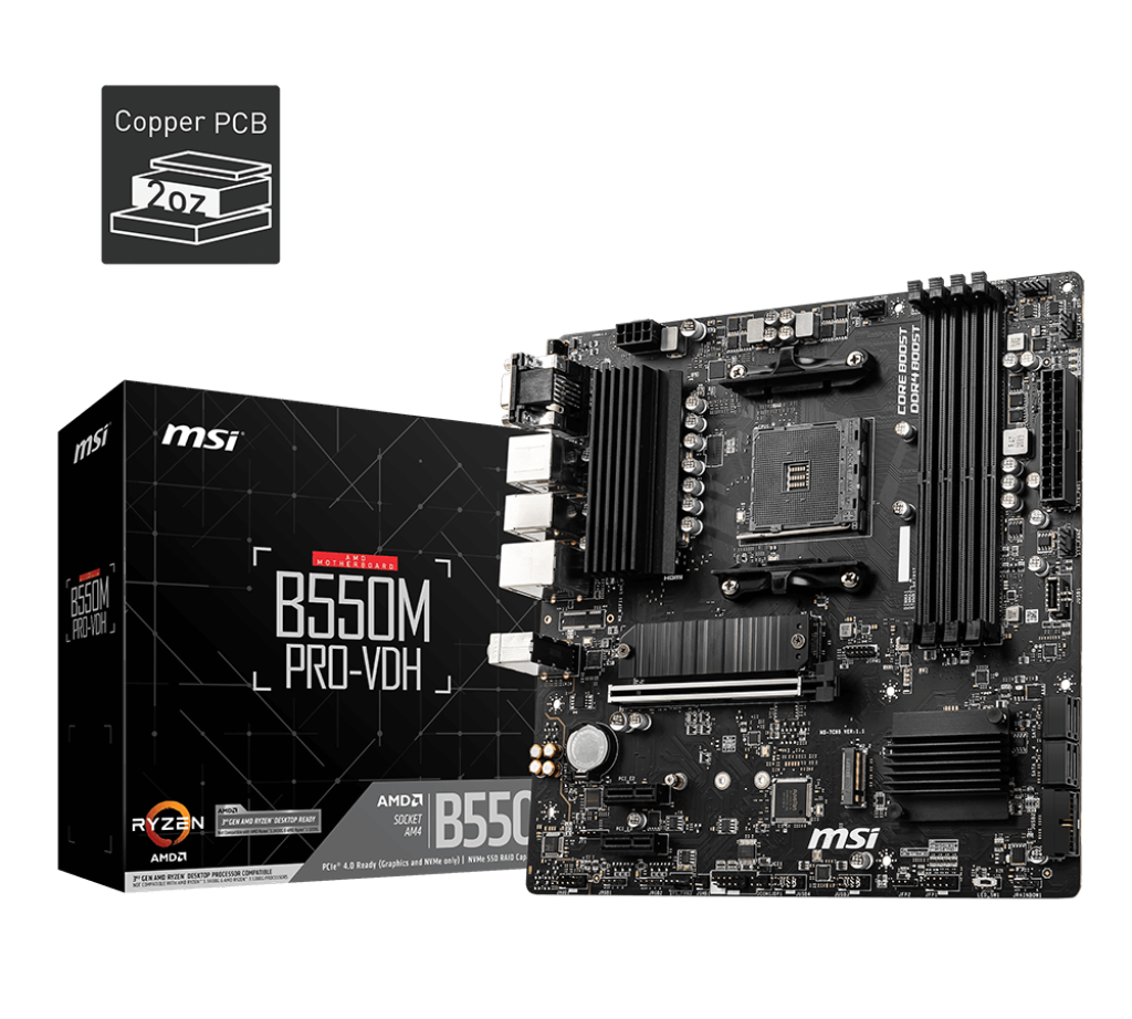 Placa Base MSI B550M PRO-VDH | M-ATX, AM4, DDR4