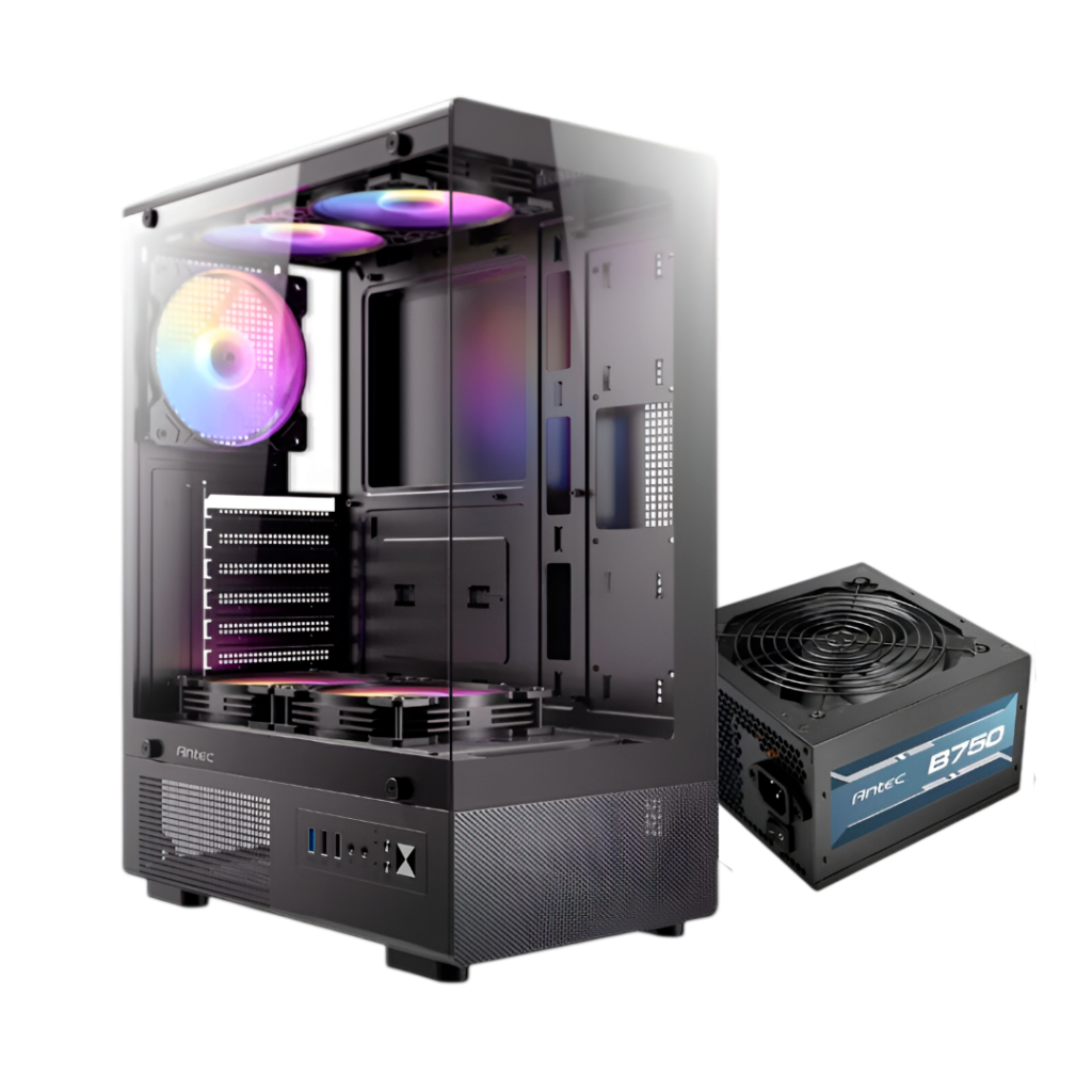 Combo ANTEC VCX300A AB75 (Gabinete VCX300ARGB + Fuente ATOM B750) | ATX, 5 FANS, 750W, 80+BRONZE