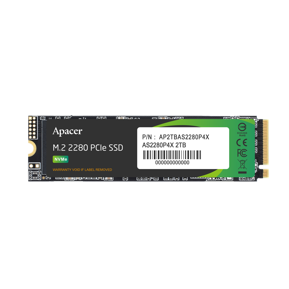 M.2 APACER AS2280P4X 2TB 2100Mb/s Write Up to 1700Mb/s PCIe Gen 3