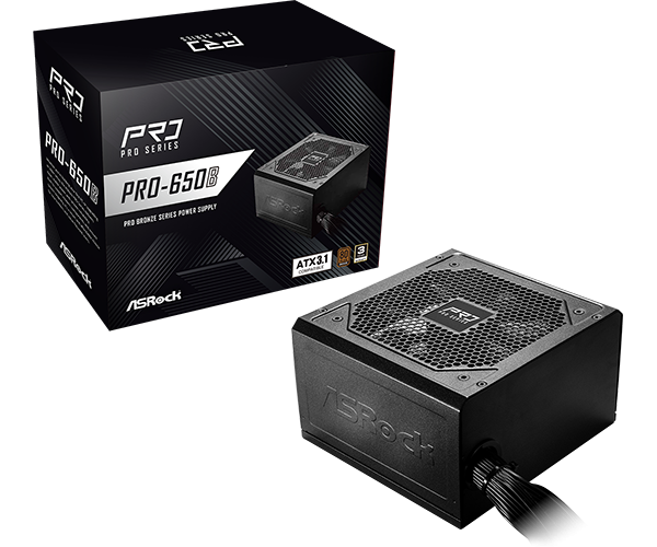 Fuente Real ASROCK PRO-650B SERIES 80+BRONCE ATX3.1