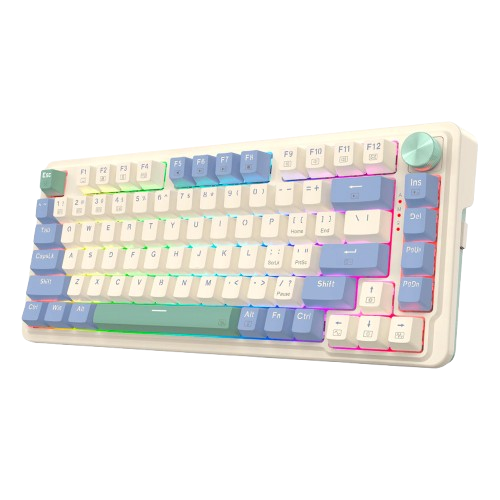 Teclado REDRAGON UCAL PRO VINTAGE WHITE K673 | Red Switch, Inglés, Tri-Mode (USB/2.4G/BT)