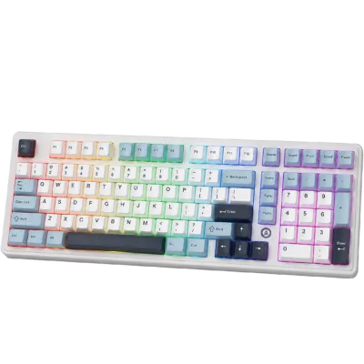 Teclado AJAZZ X NACODEX AK980 MAX BLUE/WHITE/BLUE | Magnetic Grain Switch, Inglés, Single Mode (USB)
