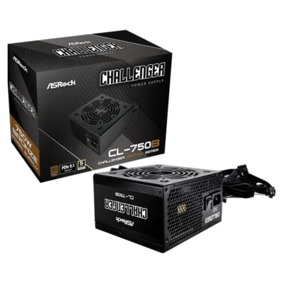 Fuente Real ASRock Challenger CL-750B 750W | 80 PLUS BRONZE Certified Non-Modular