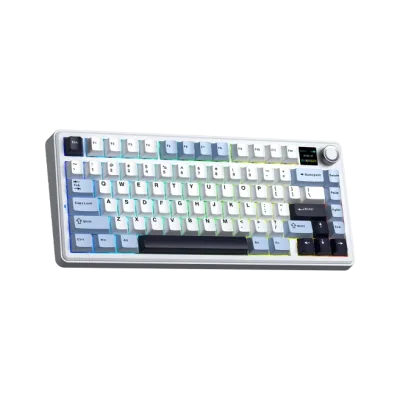Teclado AULA F75 MAX White/Blue/Dark Purple | Reaper Switch, Trimode (2.4G + BT+ USB)