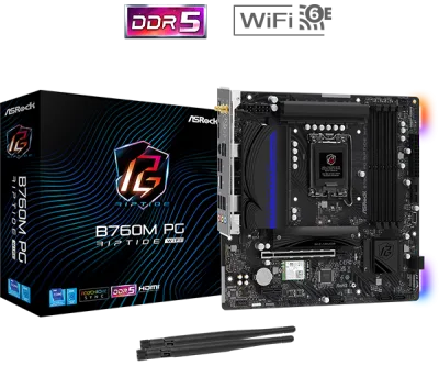Placa Base ASROCK B760M PG RIPTIDE WIFI M-ATX, LGA1700, DDR5