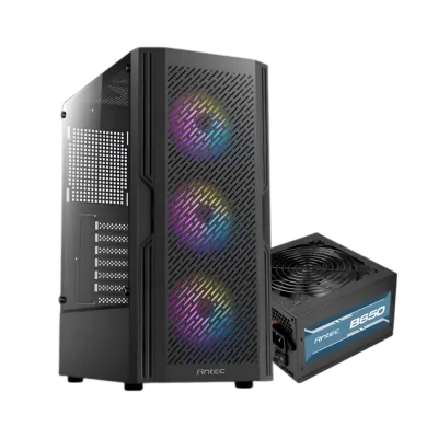 Combo ANTEC AX20E AB65 (Gabinete AX20 ELITE + Fuente ATOM B650) | ATX, 4 FANS, 650W, 80+BRONZE